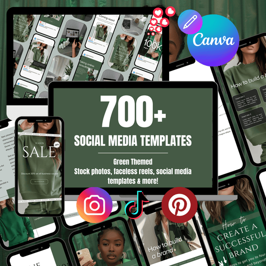 700+ Green-themed social media templates